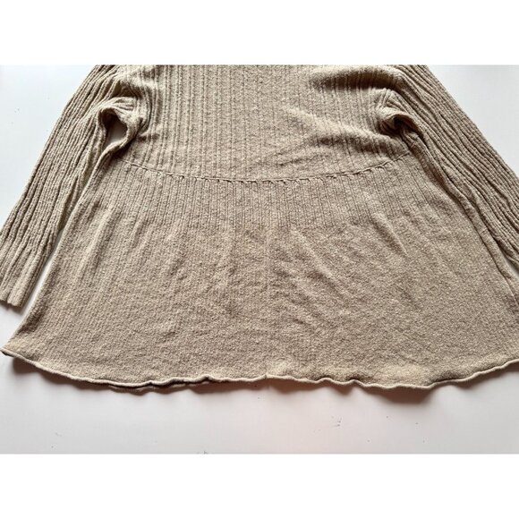 FREE PEOPLE BEACH Delancey Beige Cotton Blend Knit Cover-Up Sweater, Size M - Picture 8 of 13